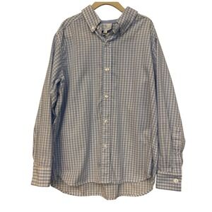 Little English Boys Blue Gingham Button Down Shirt Size 10 Long Sleeve HW0614